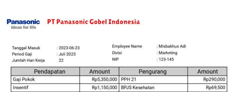 Gaji PT Panasonic Manufacturing Indonesia